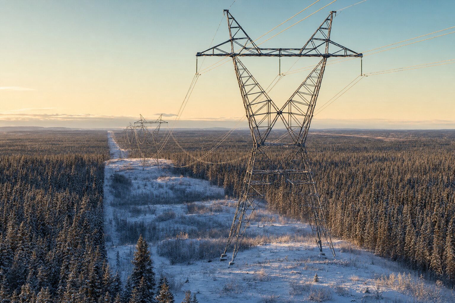 Canadian high-voltage transmission corridor