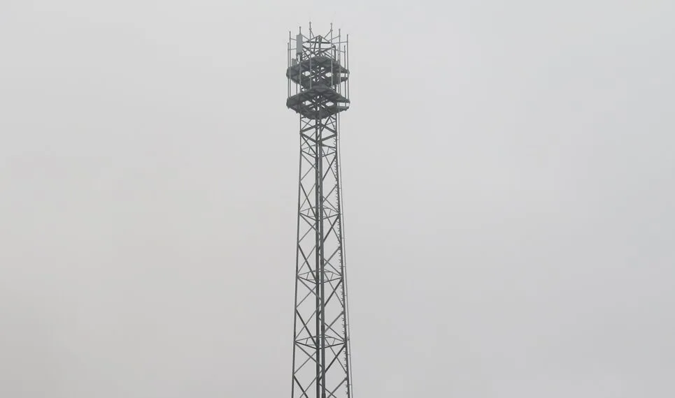 Atmospheric tower silhouette