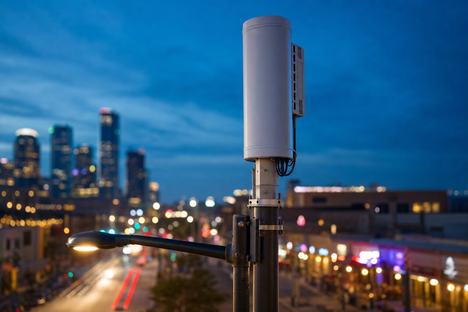 5G small cell streetlight installation